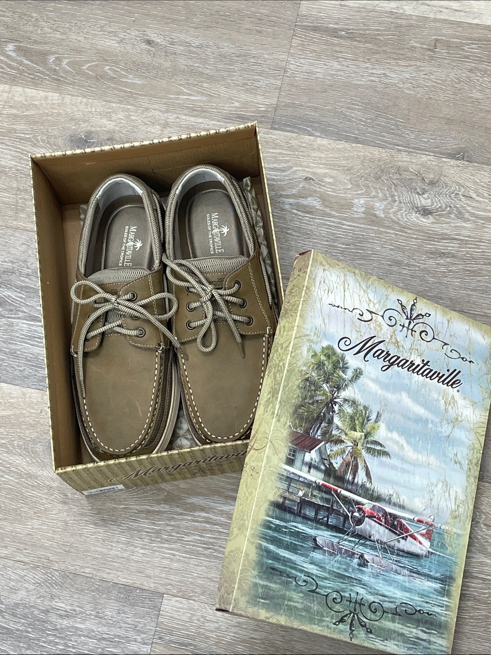 Margaritaville Men’s Leather/Textile Upper Loafers Deck Shoe Sz 12
